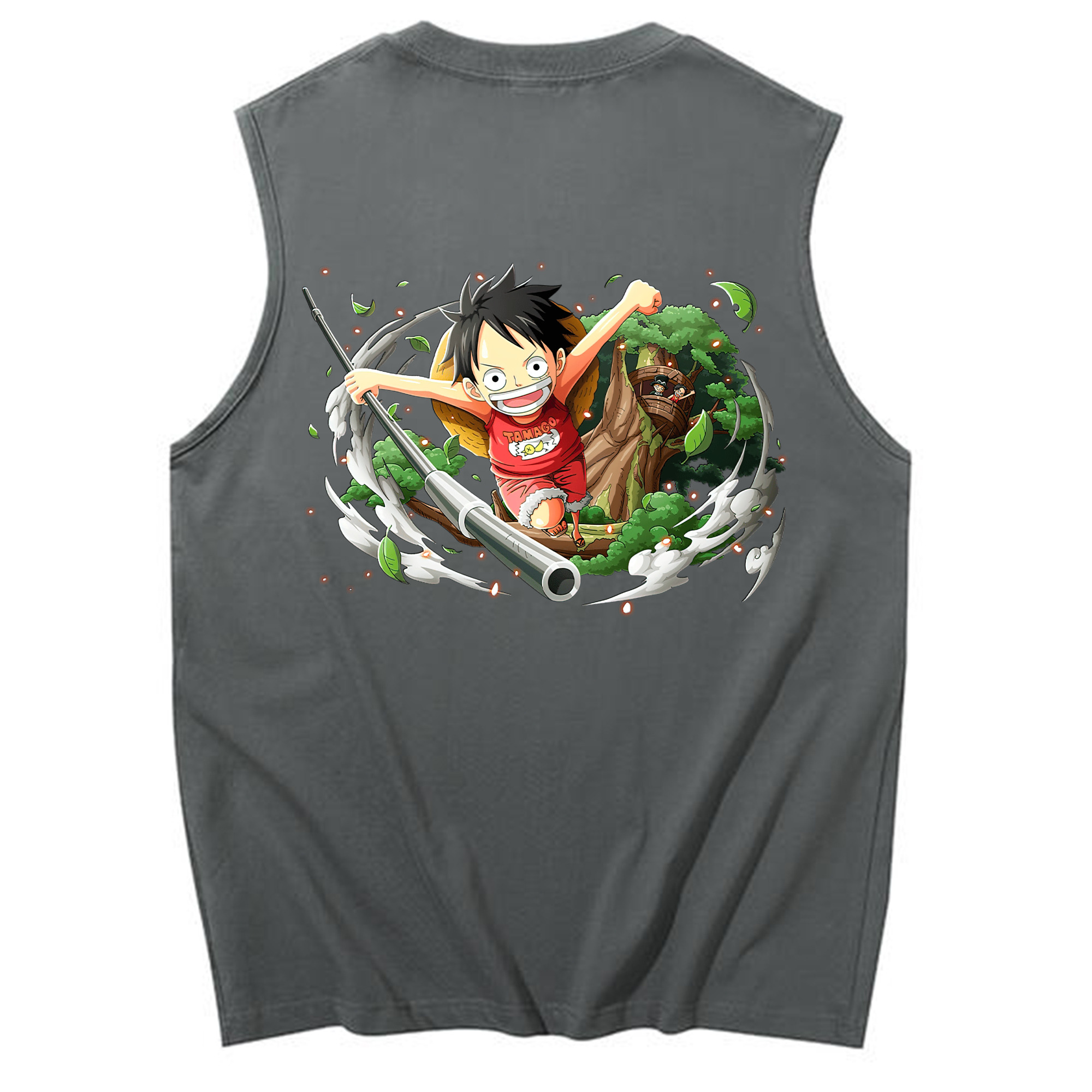 ワンピース モンキー・D・ルフィ ONE PIECE Monkey D. Luffy コットン100％タンクトップ（背面プリント）